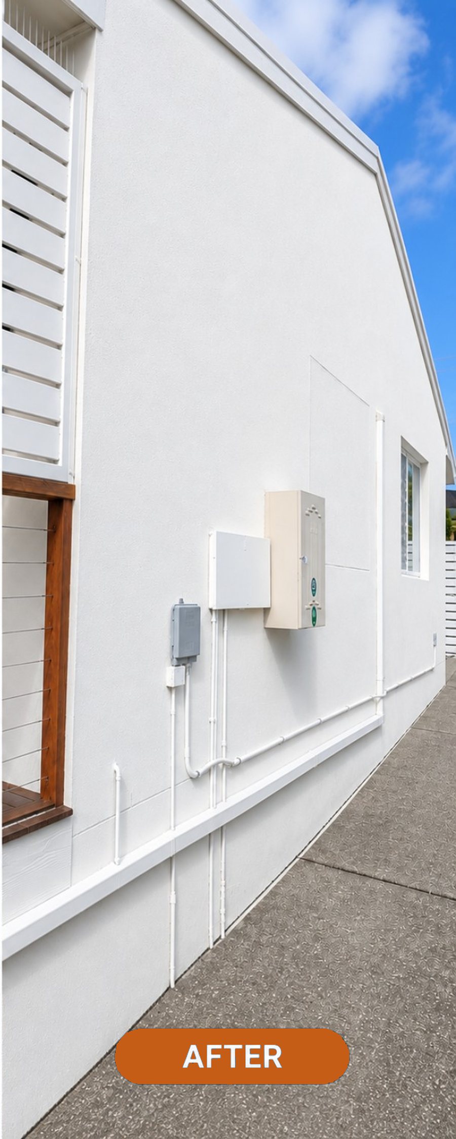 House exterior after preparation and two coats