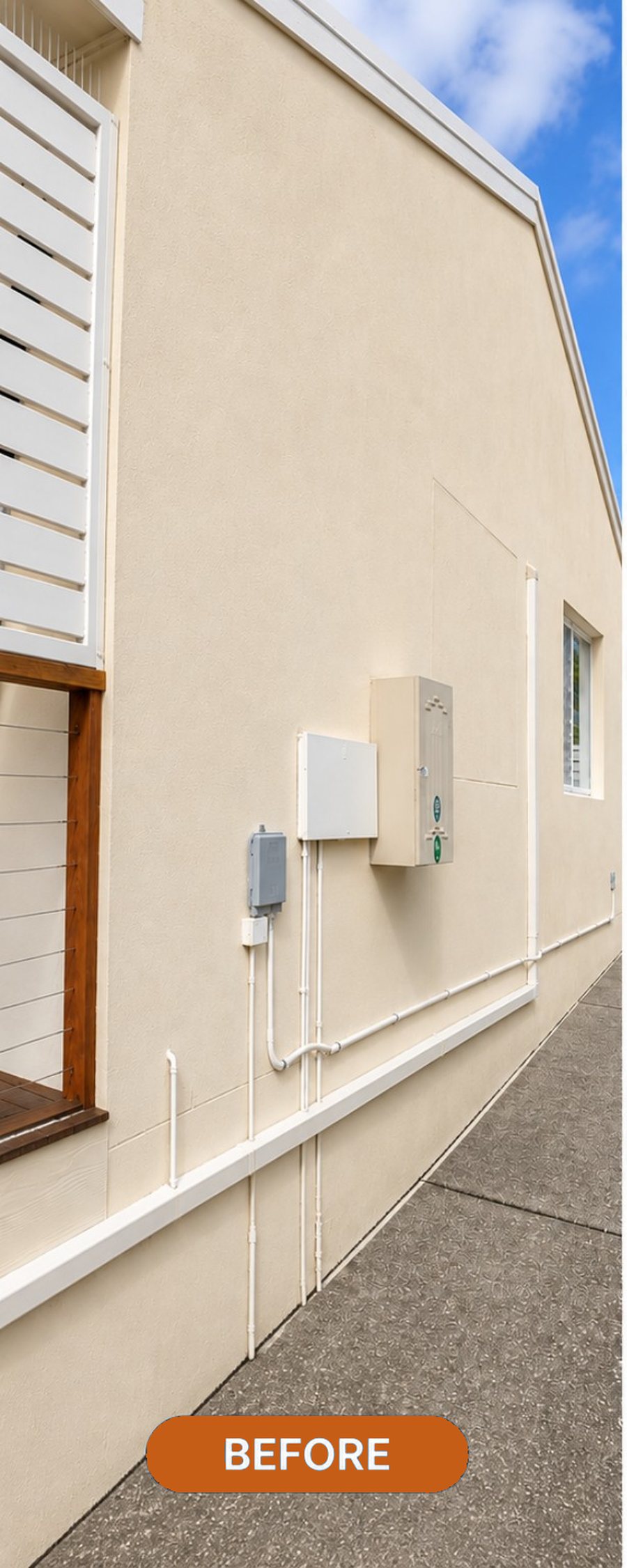 House exterior before repainting