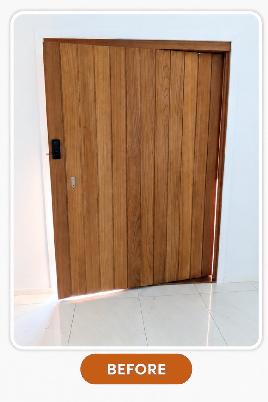 Timber door before restoration